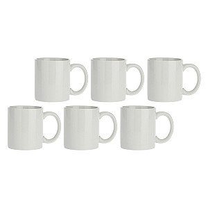 6 krūžu komplekts ar rokturi Corte - Balts, 350 ml