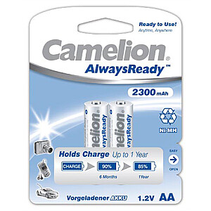 Camelion AA / HR6, 2300 мАч, Ni-MH аккумуляторные батареи AlwaysReady, 2 шт.