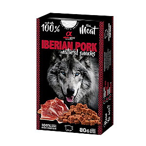 ALPHA SPIRIT Iberian cūkgaļas dabiskie našķi - našķis suņiem - 80g