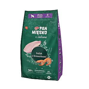 PAN MIĘSKO с травами Индейка с креветками - сухой корм для собак - 9кг