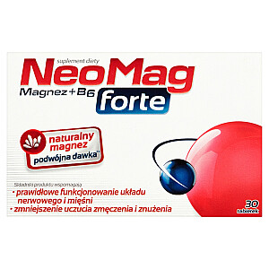 NEOMAG Forte uztura bagātinātājs, kas atbalsta pareizu nervu un muskuļu sistēmas darbību 30 tabletes