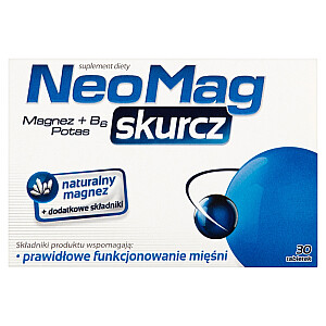 NEOMAG Skurcz uztura bagātinātājs, kas atbalsta pareizu muskuļu darbību 30 tabletes