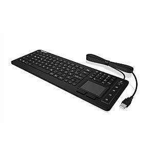 keysonic Силиконовая клавиатура с тачпадом и подсветкой KSK-6231 INEL Keyboard, US, Wired, Black