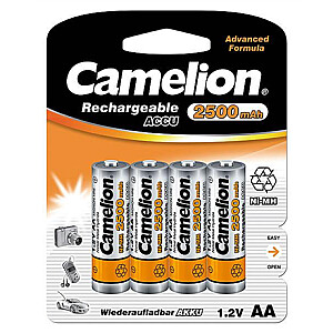 Camelion AA / HR6, 2500 мАч, аккумуляторные батареи Ni-MH, 4 шт.