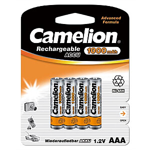 Camelion AAA / HR03, 1000 мАч, аккумуляторные батареи Ni-MH, 4 шт.