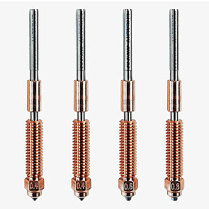 Sprauslu komplekts "Unicorn" 2x0,4mm 1x0,6mm 1x0,6mm 1x0,8mm ar termobremzi K1C, ENDER-3V3, K1MAX (ar modernizētu karsto galu) CREALITY