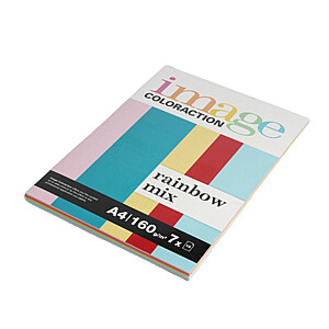 Krāsains papīrs Image A4, 160g/m², 70 loksnes, Rainbow Mix
