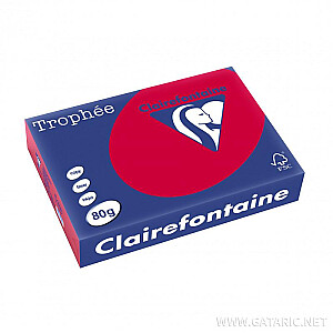 Krāsains papīrs Clairefontaine A4, 80g/m², 500 loksnes, Bordo