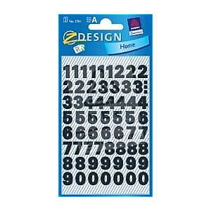 Uzlīmes Avery Zweckform 3781 Cipari 9.5mm, ūdensizturīgas, melnas
