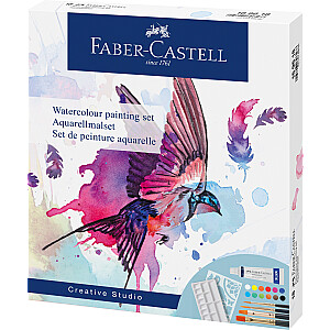 Akvareļu krāsu komplekts Faber-Castell 5ml, 12 krāsas