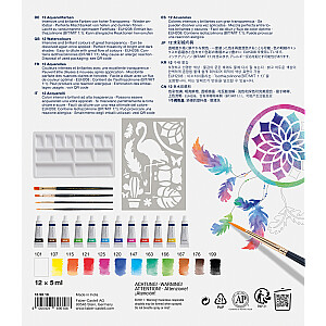 Akvareļu krāsu komplekts Faber-Castell 5ml, 12 krāsas