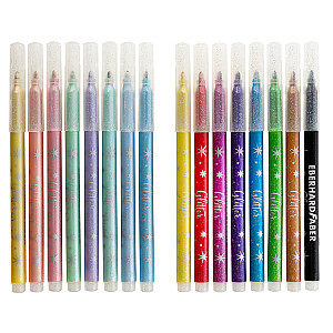 Flomāsteru komplekts EberhardFaber 3mm, ar spīdumiem, 16 krāsas