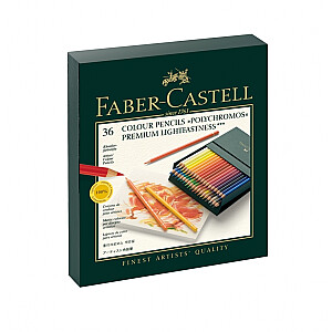 Zīmuļu komplekts Faber-Castell Polychromos dāvanu kārbā, 36 krāsas