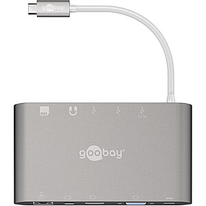 Многопортовый адаптер Goobay USB-C All-in-1 62113 USB Type-C, 0,13 м, серебристый