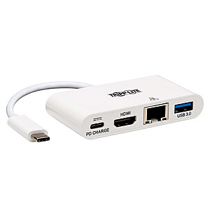 Док-станция Tripp Lite USB-C U444-06N-H4GU-C Один дисплей / 1xHDMI / до одного 4K / 1xUSB 3.2 / поддержка PD 60 Вт / Белый / Блок питания в комплект не входит