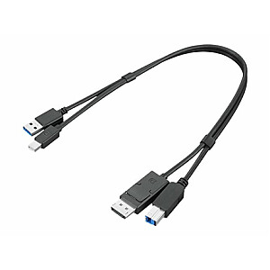 Lenovo ThinkStation mDP + кабель USB-A 3.0 - DP + USB-B 3.0 с двумя головками, 0,43 м