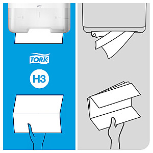 Papīra salvetes Tork 100278 Singlefold Soft Premium H3, 2 slāņi, baltas, 200 salvetes, 1 paciņas
