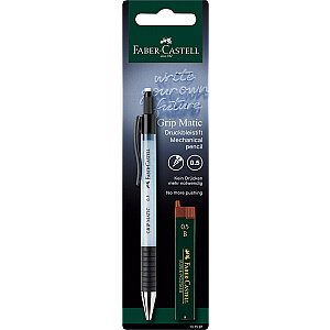 Mehāniskais zīmulis Faber-Castell Grip-Matic 0,5mm + 0,5mm B kodoliņi, blisterī, gaiši zils