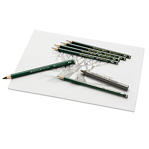 Zīmuļu komplekts Faber-Castell 9000 Jumbo HB-8B, 5gab, metāla kārbā