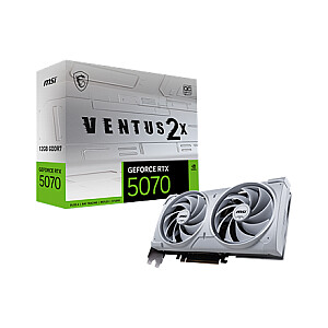 MSI GeForce RTX 5070 12G VENTUS 2X OC BALTA | NVIDIA | 12 GB | GeForce RTX 5070 | GDDR7 | HDMI portu skaits 1 | PCI Express Gen 5