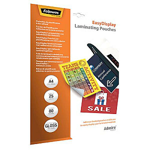 LAMINATOR POUCH EASYDISPLAY/A4 80 25PCS 5601703 FELLOWES