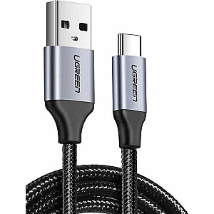 Ugreen USB kabelis Ar niķeli pārklāts USB-C QC3.0 UGREEN 0,25 m kabelis ar alumīnija kontaktdakšu melns