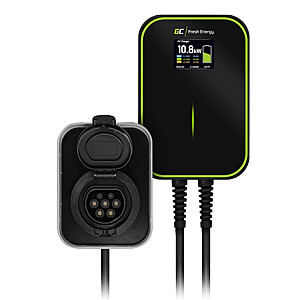 Green Cell EV15RFID, Wallbox GC EV PowerBox 22kW charger with Type 2 socket and RFID for charging electric cars and Plug-In hybrids, 32 A