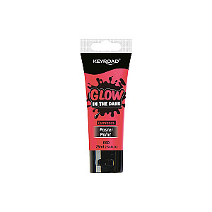 Plakati värv Keyroad 75ml, pimedas helendav, punane