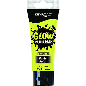 Plakati värv Keyroad 75ml, pimedas helendav, kollane