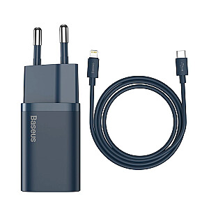 Baseus TZCCSUP-B03 tīkla lādētājs USB-C / 20W / 3A + USB-C -> Lightning datu un uzlādes vads zils
