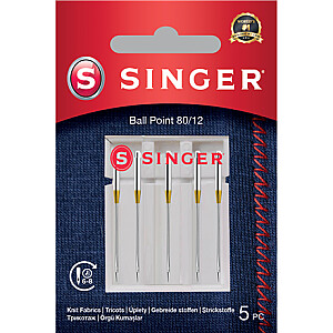 Игла с шариковым наконечником Singer 80/12 5PK для трикотажных тканей