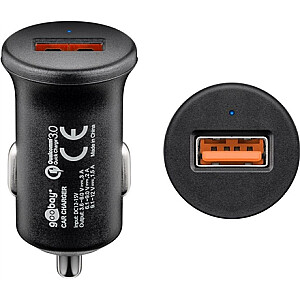 Goobay Quick Charge QC3.0 USB автомобильное быстрое зарядное устройство USB 2.0 Female (Type A), прикуриватель папа