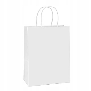 BSTech papīra soma ar rokturi balta 210x110x270 25 gab 120 gsm