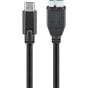 Goobay 67995 USB-C to micro-B 3.0 cable  Round cable, SuperSpeed data transfer - The USB-C cable supports data transfer rates up to 5 Gbps - 10 times faster than USB 2.0; Quick charge function - USB-C charging cable for super-fast synchronisation an