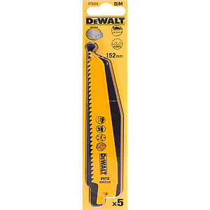 Dewalt reciprocējošo zāģu asmeņi BIM 152mm 3.6-5.1mm 5gab. (DT2359)