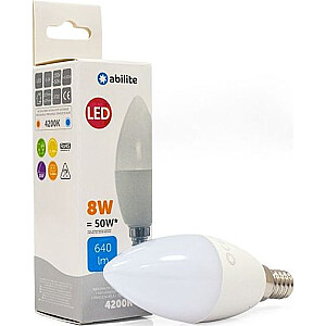 Abilite LED SPULDZE ABILITE PIENAINA SVECE B.NEUTRAL E14 8W/230V 640LM C37