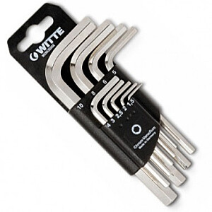 Seškanšu atslēgu k-ts CR-V, niķelēts, 1.5-10mm,(9gab.) WITTE