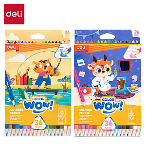 Värvipliiatsid DELI ColorWow 36 värvi kolmetahulised