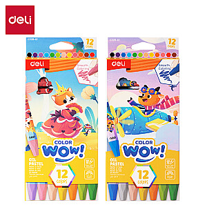 Eļļas pasteļkrītiņi Deli C228-18 ColorWow, 18 krāsas