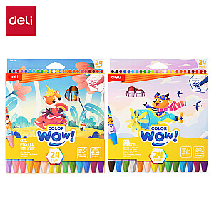 Eļļas pasteļkrītiņi Deli C228-24 ColorWow, 24 krāsas