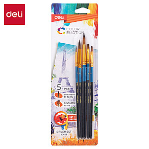 Pintslid DELI 5tk/pk sünteetilised (1, 3, 5 ümar, 5, 8 lapik)