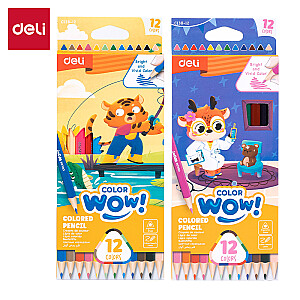 Värvipliiatsid DELI ColorWow 12 värvi kolmetahulised