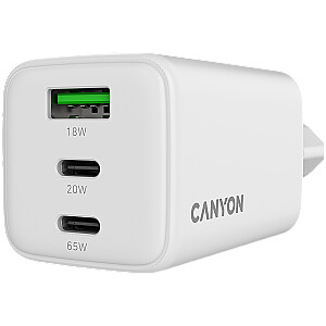 Canyon CU65ACC GaN 65W 2xPD 1xQC EU White