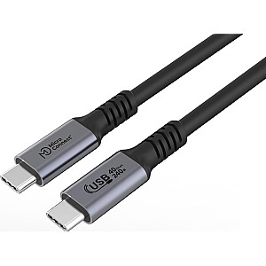 USB MicroConnect USB-C - USB-C kabelis 1 m melns (Premium USB4 USB-C kabelis 1m)