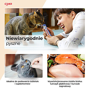 INABA Churu dažādu veidu kaste Tunzivis ar jūras veltēm - kaķu našķi - 40 x 14g
