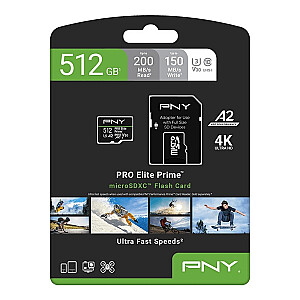 microSDXC Elite Prime 512GB atmiņas karte + SD adapteris