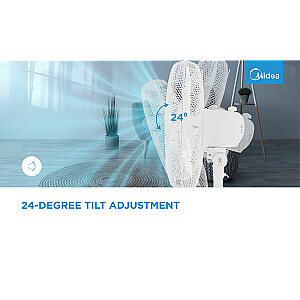 Stand fan, 40cm, 40W,  3 speeds, mechanical, noise level: 55-65 dB, Oscillation  80°, Tilting +16° -8°, Adjustable height 120cm,