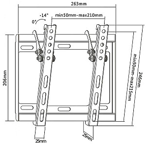 Sbox PLB-3422T Tilting Flat Screen LED TV Mount 23"-43" 35kg