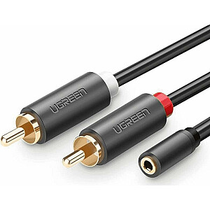 Кабель Ugreen Jack 3,5 мм - RCA (Cinch) x2 0,25 м черный (UGR649BLK)