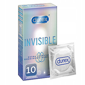DUREX Invisible Extra Thin Extra Lubricated супер тонкие смазанные презервативы 10шт